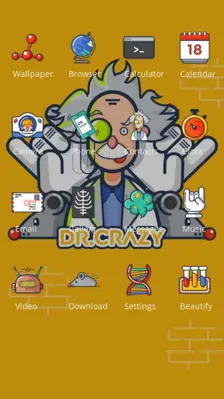 Dr.Crazy cartoon theme for Galaxy M20 android App screenshot 1