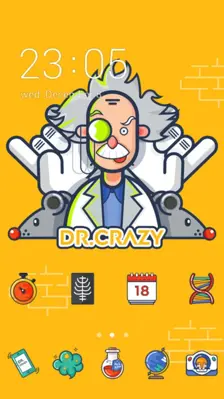 Dr.Crazy cartoon theme for Galaxy M20 android App screenshot 2